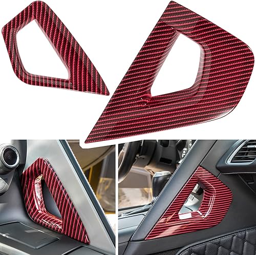 Miniatura 10 de Cubierta del reposabrazos lateral del mango de la consola central de fibra de carbono para Chevrolet Corvette C7 Z06 Z51 ZR1 Stingray Grand Sport