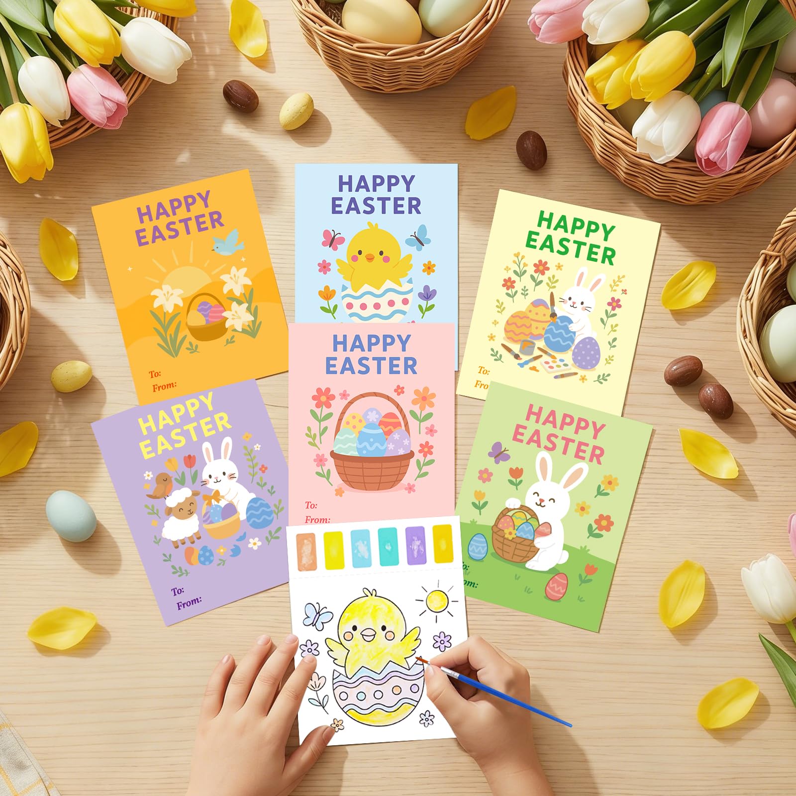 Fancy Land 24 Pack Easter Gifts for Kids Water Coloring Book Paint with Water Books Easter Crafts for Classroom School Art Activities Party Favors Basket Stuffers
