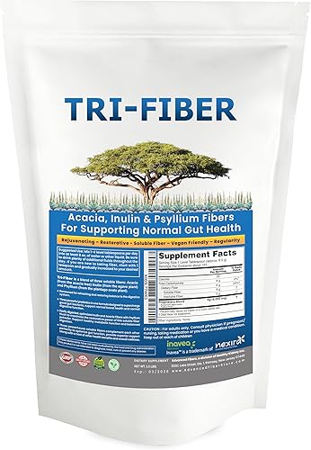 Kidney Restore Polvo de fibra soluble orgánica de triple fibra, suplemento de fibra soluble 3 en 1 sin sabor para apoyo digestivo. Fibra dietética 1