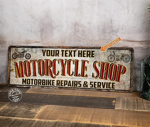 Miniatura 2 de Letrero de garaje personalizado para tienda de motocicletas, reparación mecánica, hombre, cueva, decoración, calle, moto, picador, letrero