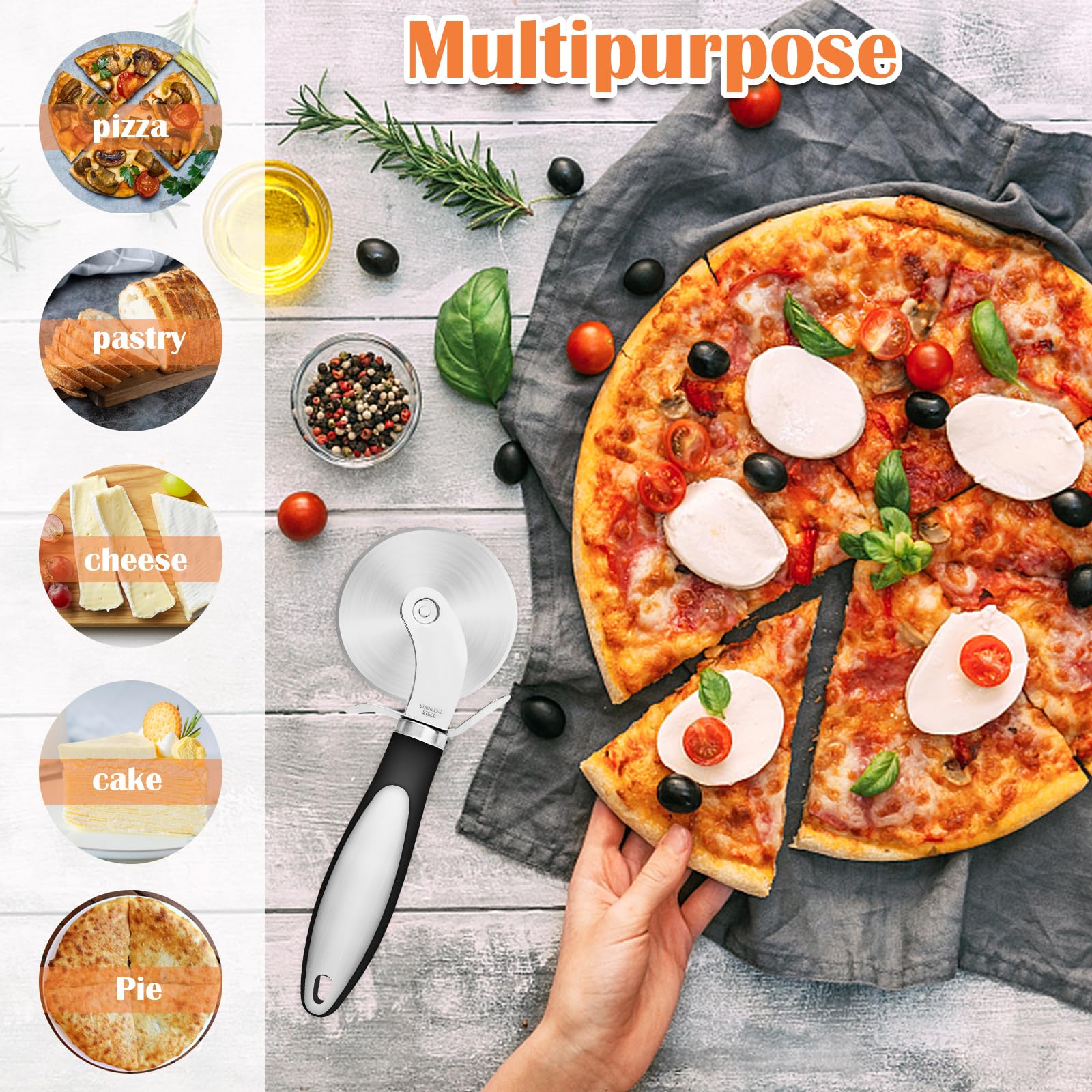 bremermann Pizzaschneider, Pizzacutter, Pizzaroller für Grill und Küche