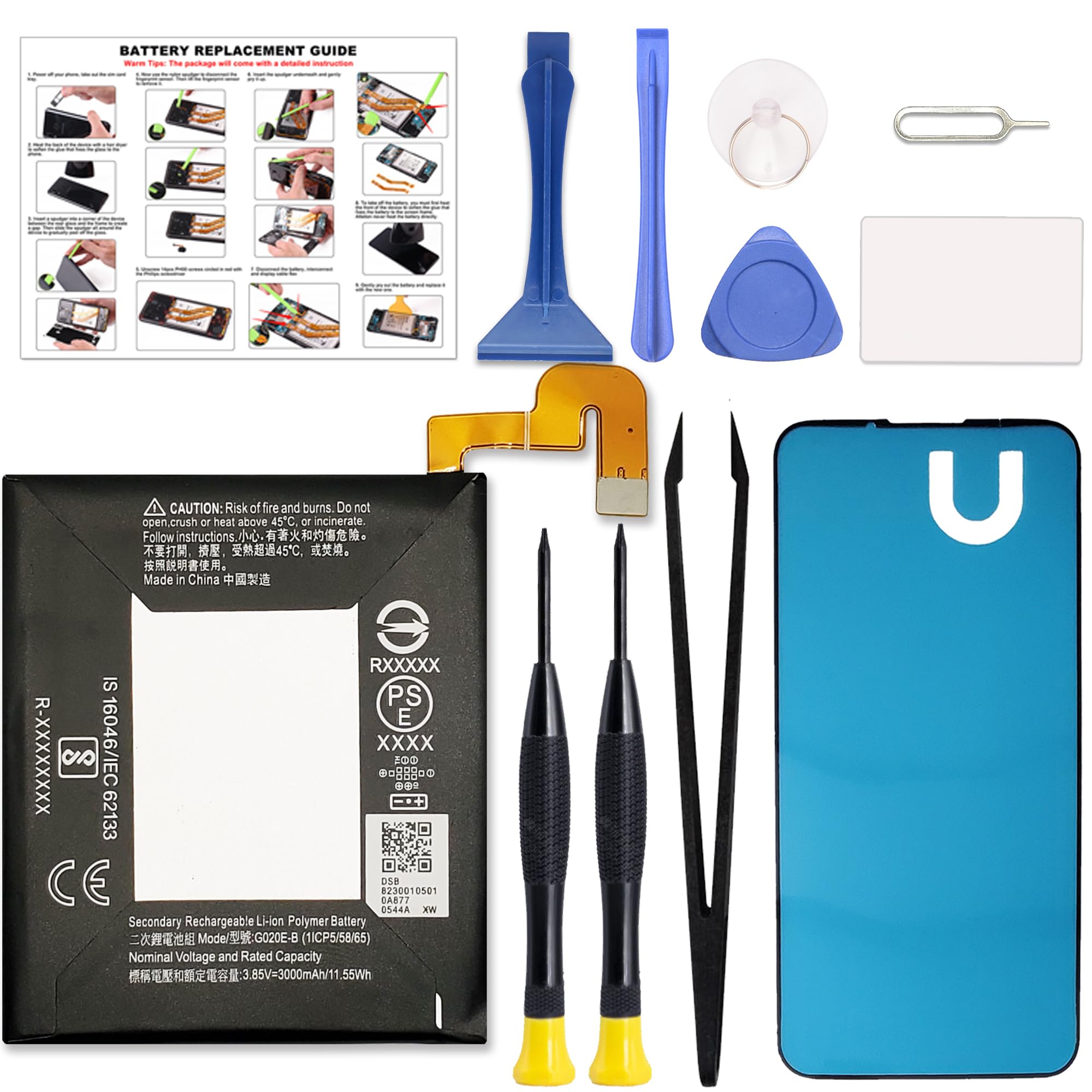 GREEN FUSION for Pixel 3A Battery, G020E-B Replacement Battery Compatible with Google Pixel 3A All Models (New Upgraded) with Installation Instruction & Repair Toolkit