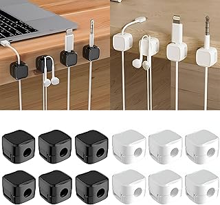 Self Adhesive Clips - Creative Cable Management Clips Designed to Organize Your Phone Chargers and Cables Seamlessly in Your Office, Home or Workspace.(12 Pack)