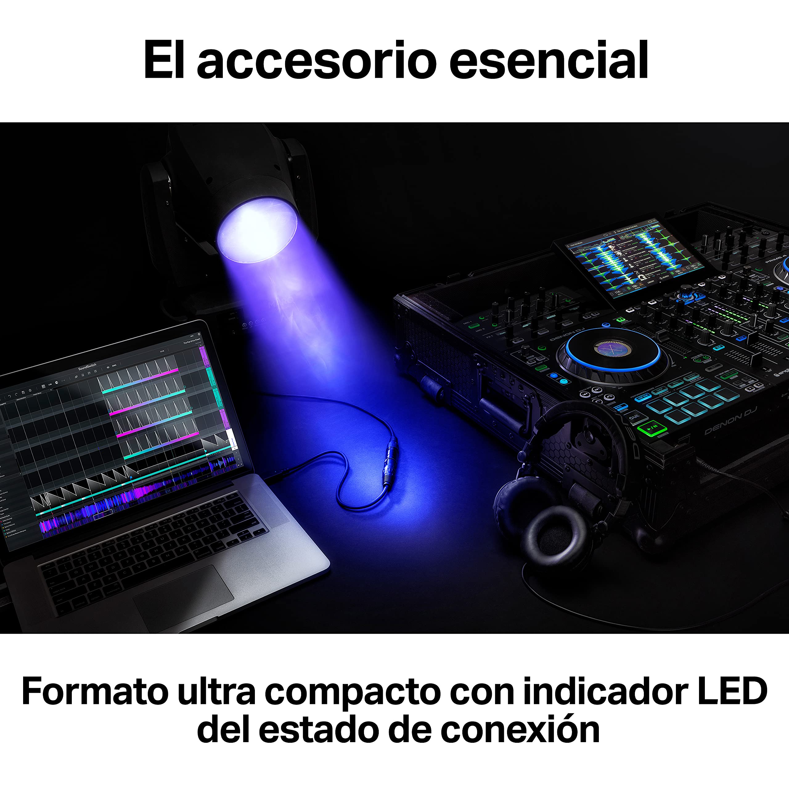 SoundSwitch DMX Micro Interface - interfaz de USB a DMX ultra compacta & tempo di saldi Faro RGB 36W con 36 Led Discoteca Sensor Sonoro Luz Colorido