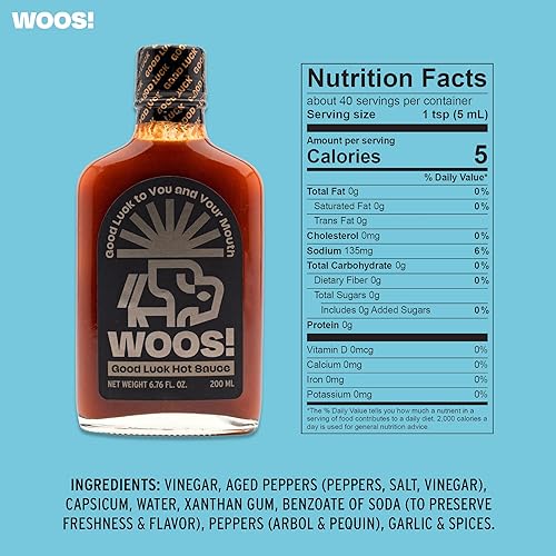 Miniatura 3 de WOOS Good Luck Pepper - Salsa picante Pequin - Salsa picante - Salsa picante de Chile Arbol - Salsa picante sin gluten - Salsa picante de ajo vegano