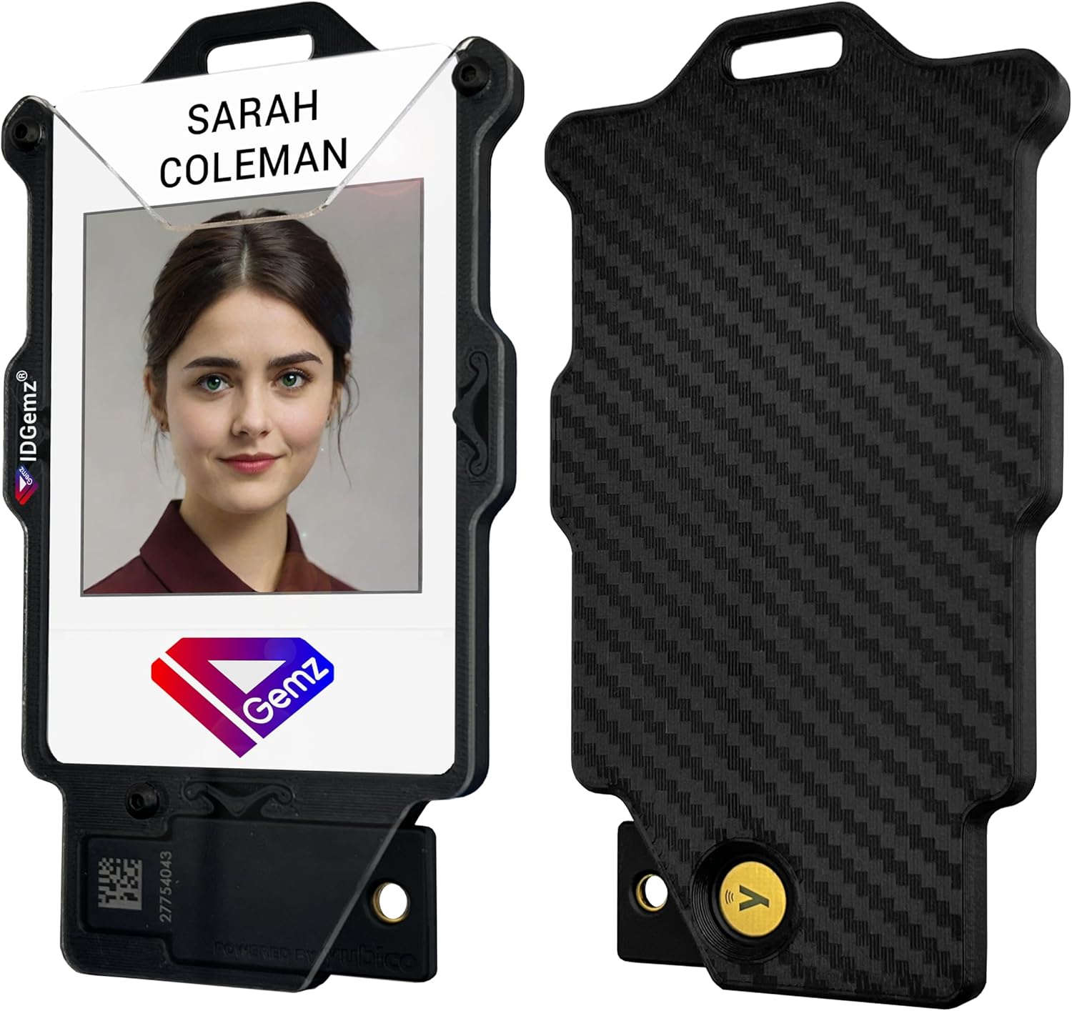 Premium Carbon Fiber Yubikey 5 NFC Badge Holder – Holds 4 Cards, USA Made