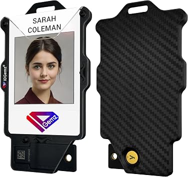Premium Carbon Fiber Yubikey 5 NFC Badge Holder Holds 4 Cards, USA Made