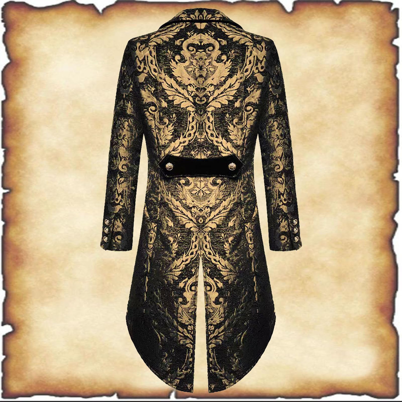 Steampunk Cappotto Uomo Retro Rinascimento Gotico Vittoriano Steampunk Frack Giacca Medievale Vittoriano Ricamato Smoking Uniforme Tempo Libero Smoking Per Matrimonio