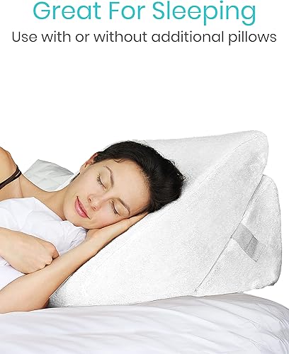 Miniatura 5 de Xtra-Comfort Almohada de cuña para cama, cojín plegable de espuma viscoelástica para espalda y piernas, soporte de lectura en forma de triángulo,