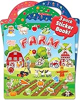 Benresive Reusable Sticker Books for Toddlers: 3 Waterproof Themes, Travel Stickers for Kids 2-4, Screen-Free Crafts & Birthday Gifts