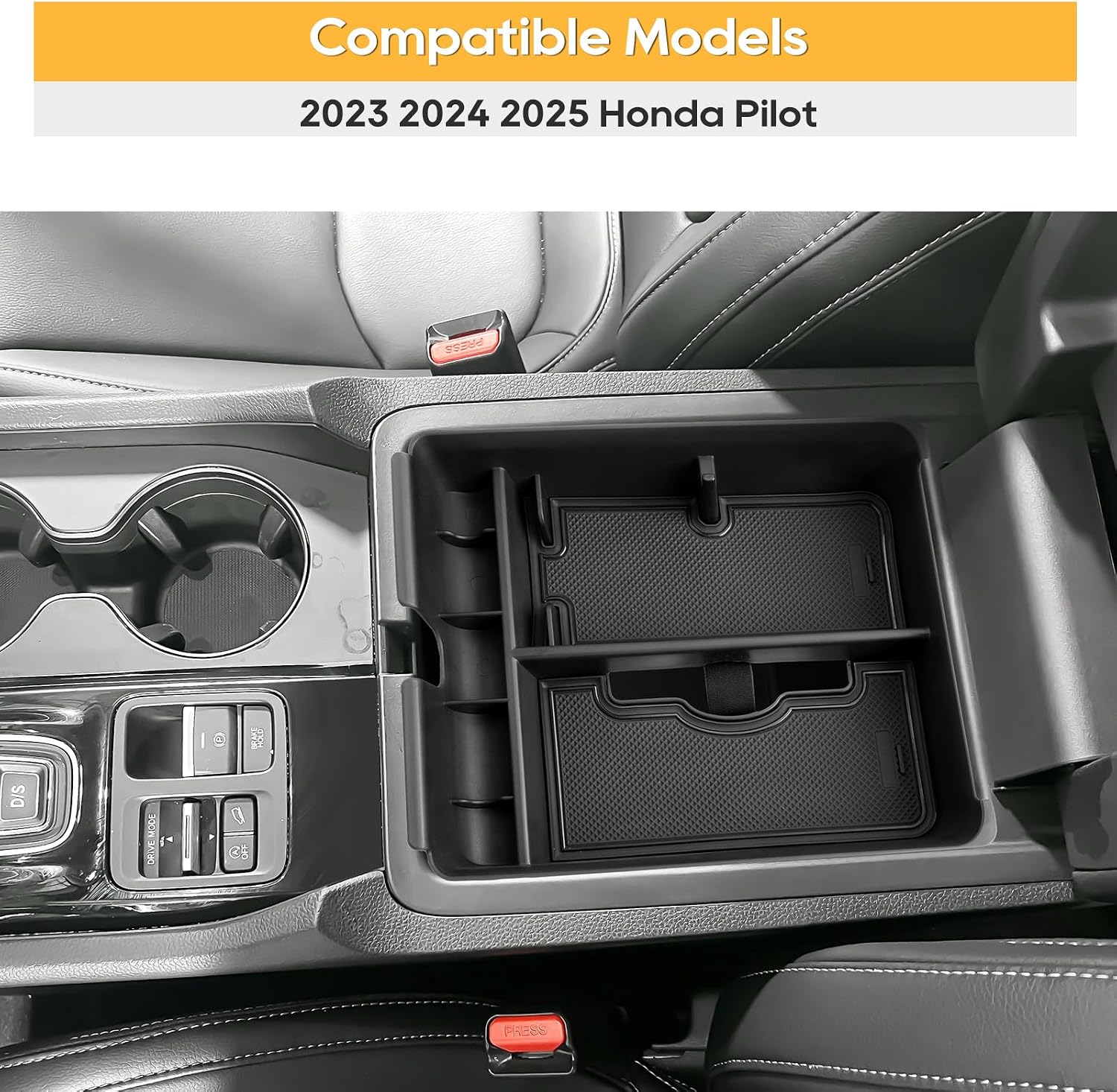 LFOTPP for 2023 2024 2025 Pilot Center Console Organizer 2023-2025 Pilot Touring Sport EX-L Elite TrailSport LX Center Console Tray ABS Customized Tissue Box 2023-2025 Pilot Accessories [1P +Tissue]