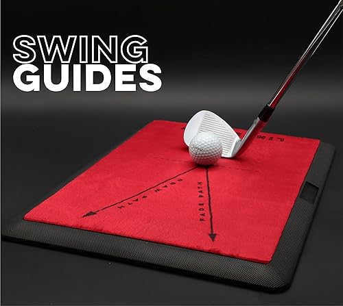 Miniatura 6 de Alfombrilla de golf de impacto premium + alfombrilla de repuesto, tapete de práctica de retroalimentación de camino de swing instantáneo, guías
