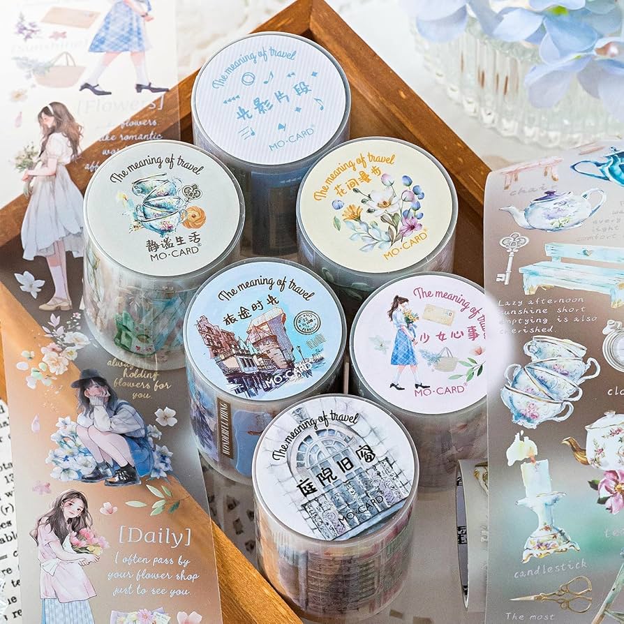 コラージュ　マスキングテープ　フレークシール　　素材　シールまとめ売り Amazon.co.jp: シール コラージュ 素材 詰め合わせ ロールシール