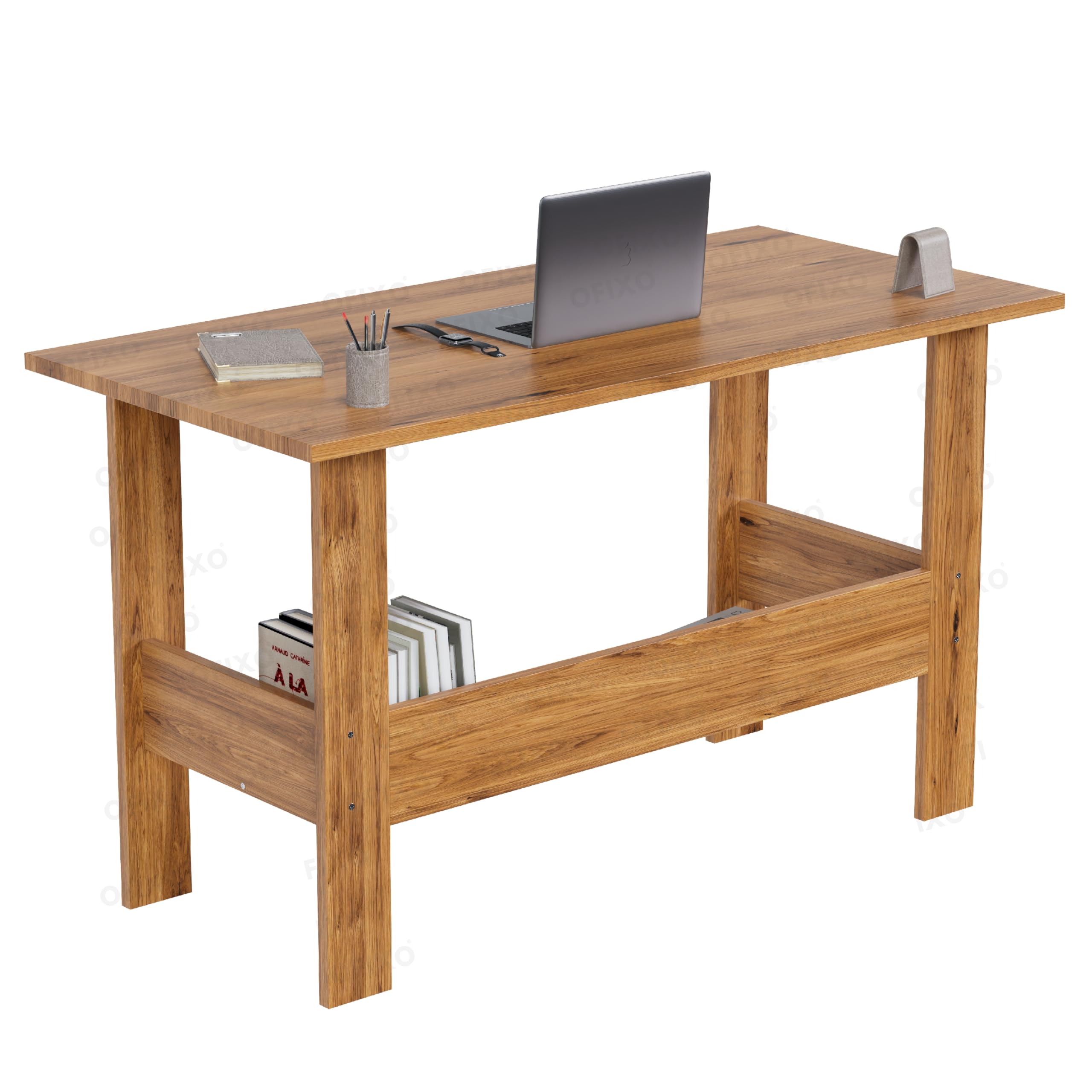 OFIXO Engineered Wood Computer Desk with One Tier Shelves Laptop