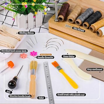 JUPEAN Book Binding Kits, Book Press, Bone Folder Tool, Plastic Bone Folder