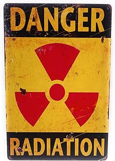 Danger Radiation Metal Tin Sign, Warning Sign, Radiation Warning Sign, Vintage Metal Sign, Military Sign, Caution Sign, 8-inch by 12-inch Sign | TSC377 |