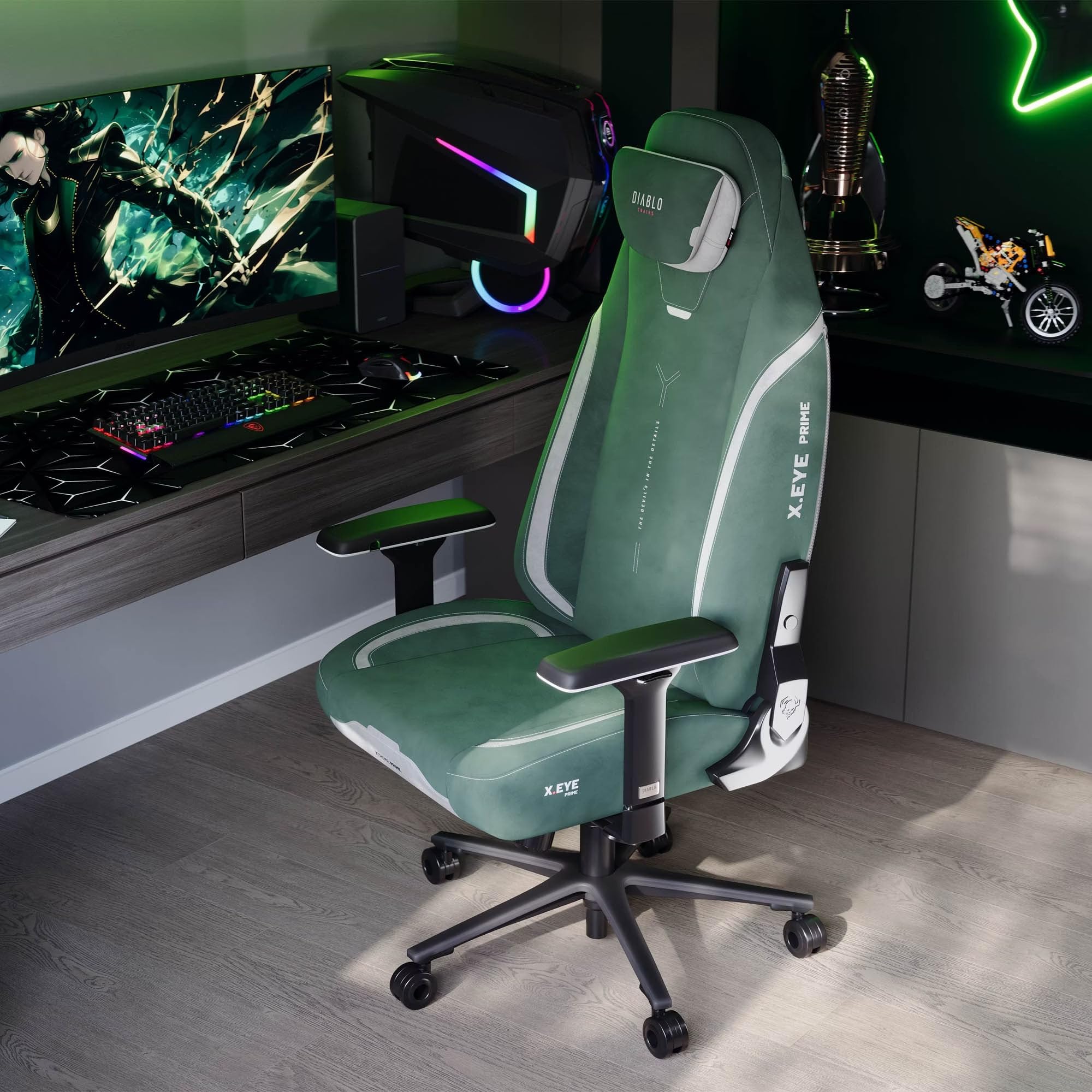 Diablo X.Eye Prime Gaming Chair Forest Green - Magnetsicherer Gehäusekühlsitz - Dettaglio