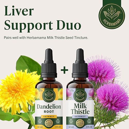 Miniatura 7 de HERBAMAMA Tintura de raíz de diente de león, extracto vegano de raíz de diente de león para desintoxicación y limpieza del hígado, suplemento