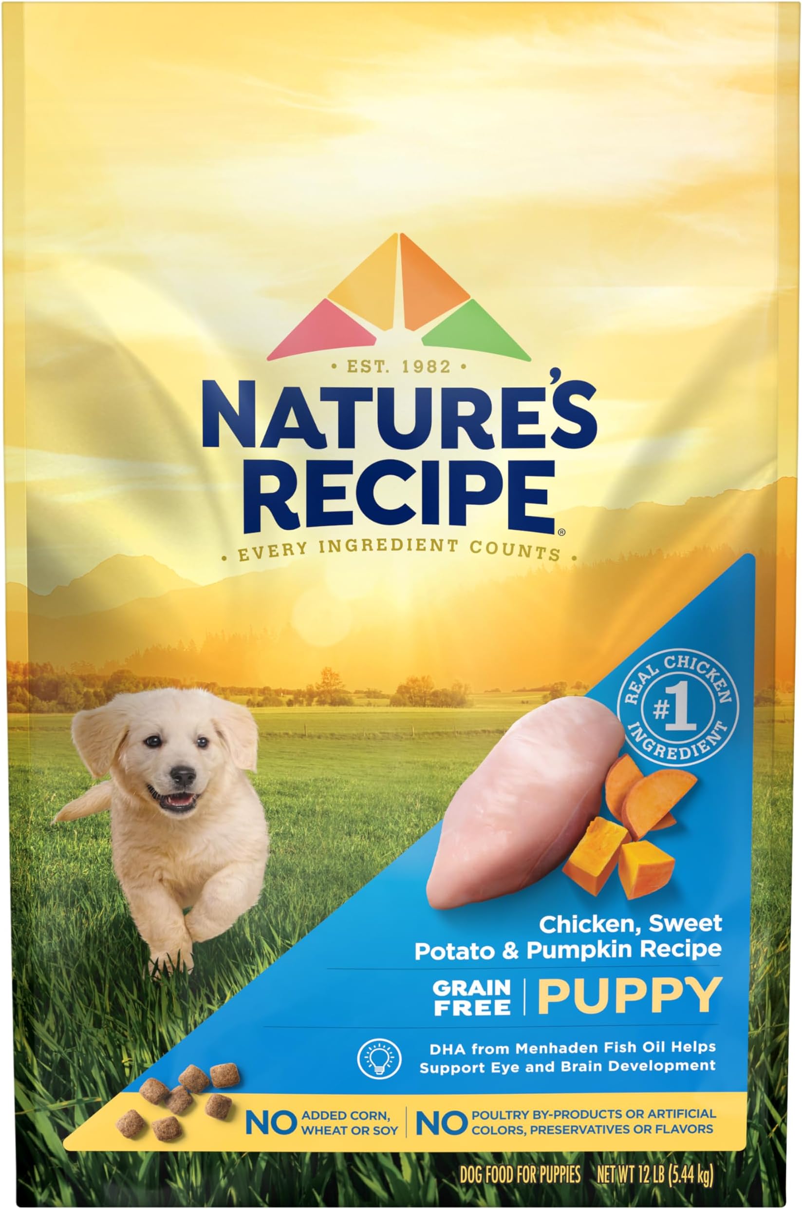 Grain Free Puppy Dry Dog Food, Chicken, Sweet Potato & Pumpkin Recipe, 12 lb. Bag