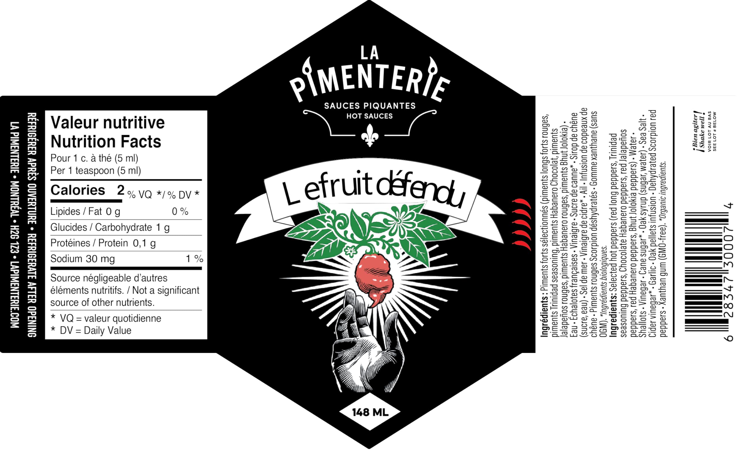La Pimenterie Forbidden Fruit Hot Sauce, Featured on Hot Ones – Made in Canada - 3