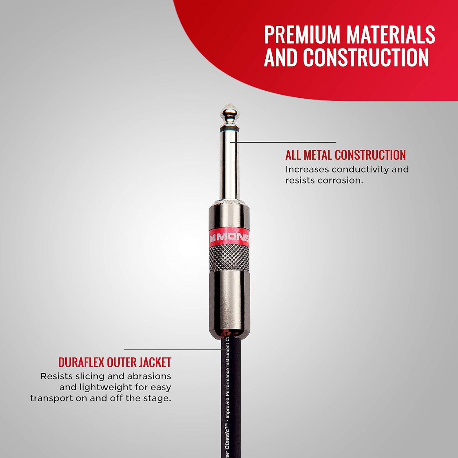 Black Friday - 40% OFF Monster Prolink Classic Pro Instrument Cable 1/4 Angeled to Straight Instrument Cable - 12ft