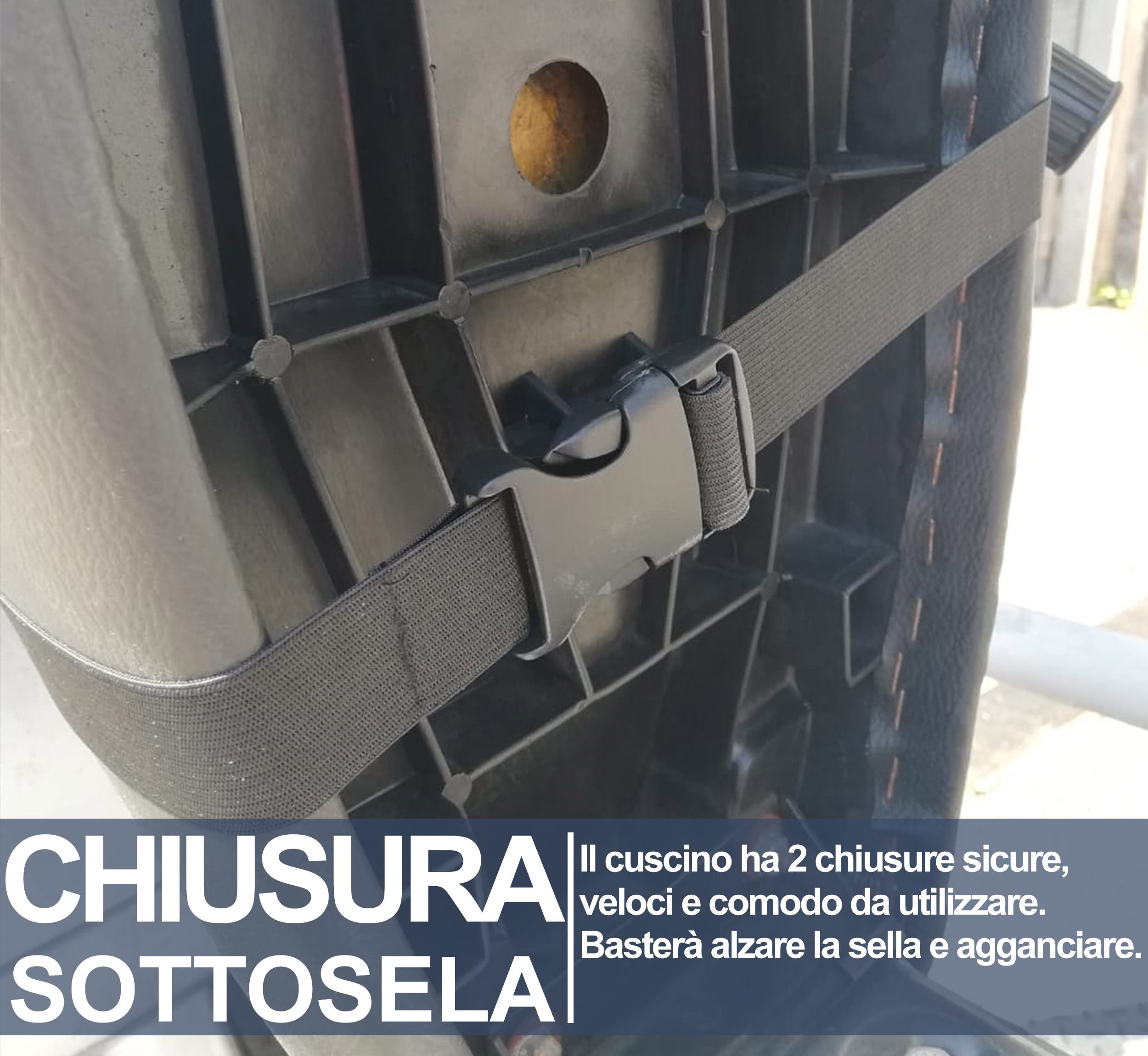 Auto Accessori Lupex Cuscino Per Sedile In Gel per Moto e Sooter in 3d, Coprisella Copertura Sella, Coprisedile Regolabile Antiscivolo Traspirante e Flessibile, misure 62 x 29 x 3 cm