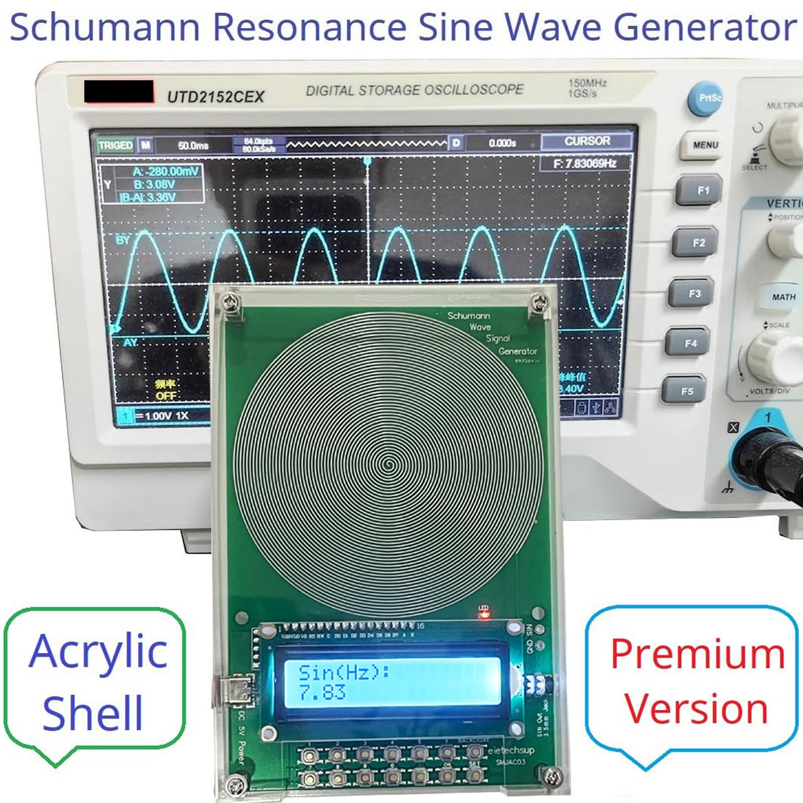 Kryształowy oscylator Schumanns znak mieszanka słuchawek z programowalną regulacją częstotliwości i kompaktowym rozwiązaniem pamięci masowej, regulowany generator