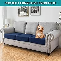 Vista 6 de LiveGo Funda de cojín para sofá de patio, impermeable, de repuesto, para muebles de patio, fundas de asiento de silla, protector suave y flexible