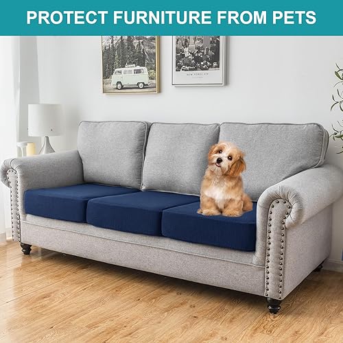 Miniatura 6 de LiveGo Funda de cojín para sofá de patio, impermeable, de repuesto, para muebles de patio, fundas de asiento de silla, protector suave y flexible