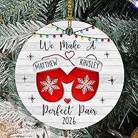 Vista 20 de Personalized 30 Years as Mr & Mrs Glass Ornament, Custom 30th Wedding Anniversary Ornaments with Names Date, Red Truck Xmas Ornament 2026, 30th