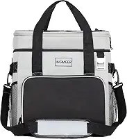 INSMEER Bolsa Térmica,Bolsa Cooler Dobrável Com Abridor De Bottel 100% À Prova De Vazamento, Cooler Isolada Para Acampamento Para Piquenique Na Praia, 40 Latas Grande, Cinza