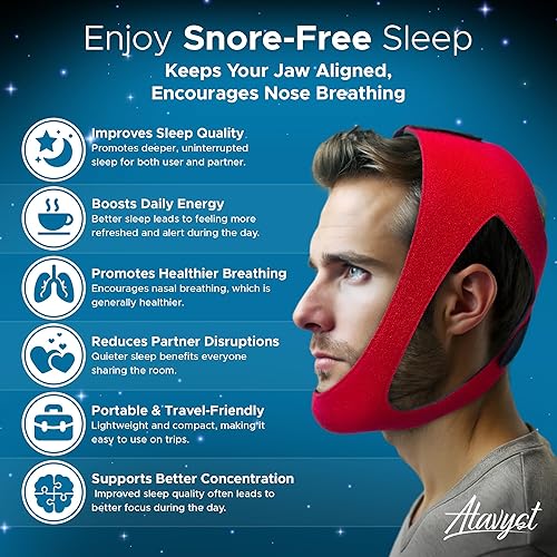 Miniatura 4 de Correa de barbilla antironquidos para hombres y mujeres usuarios de CPAP - Tamaño XL ajustable - Tapón para ronquidos - Solución para ronquidos -