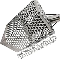 Vista 5 de CooB Pala de arena mejorada Detector de metales Sharky. Cucharas de arena Detección de tesoros, herramienta de caza con detector de metales. Acero