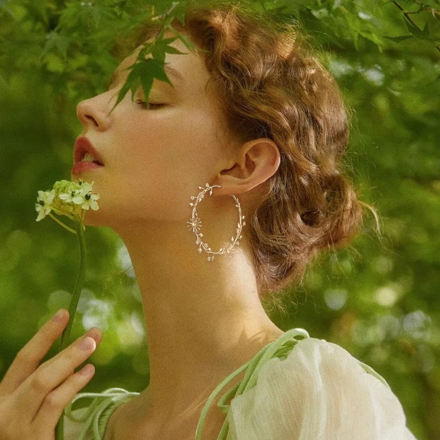 FANZE Gold Hoop Earrings for Women, Long Linear Wire Twisted Knot Ear Piercing Earrings, Trendy Dainty Statement Anniversaries Wedding Party Elegant Minimalist Lightweight Jewelry Gifts - Image 3