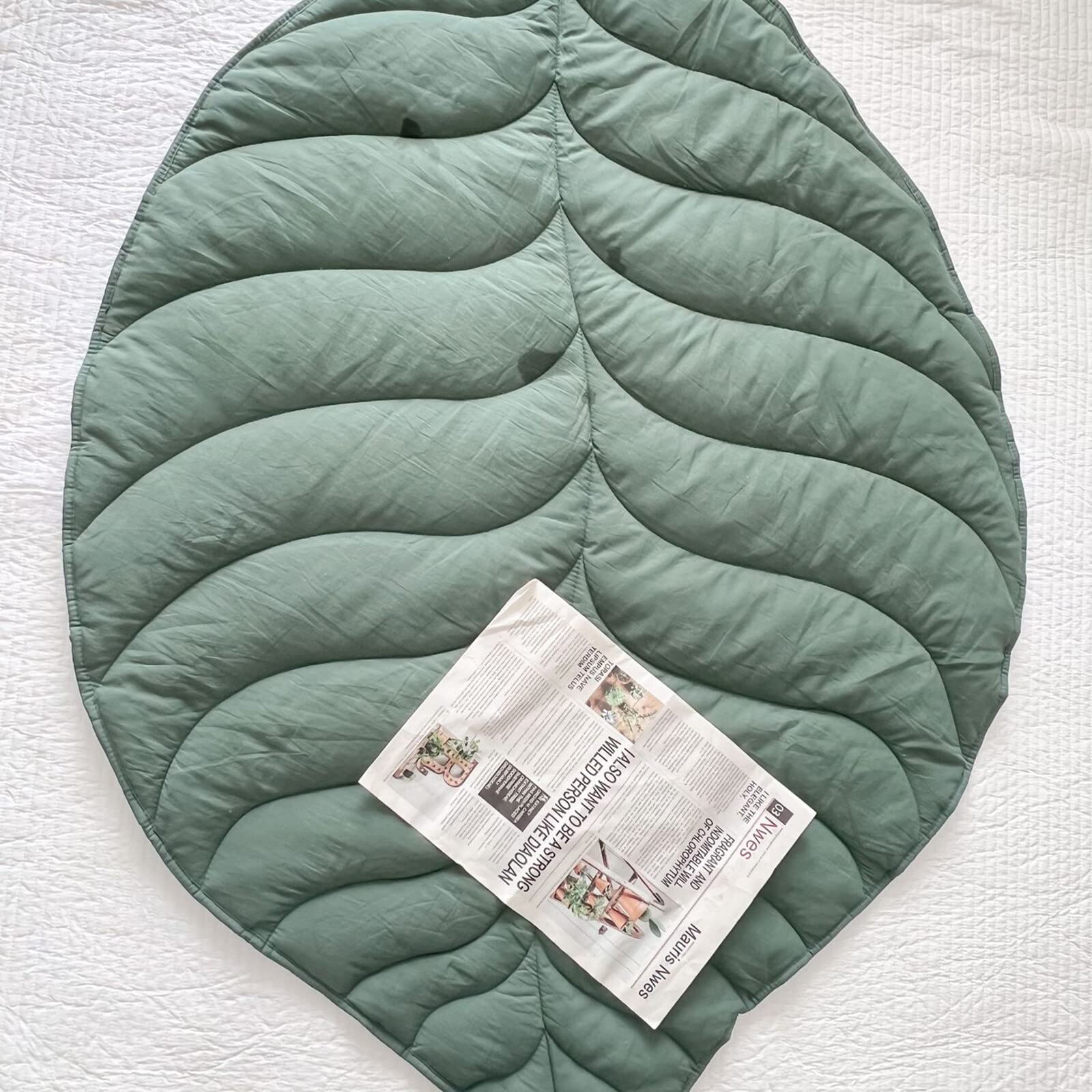 Yolispa Tapis de jeu en coton en forme de feuille pour chambre d'enfant