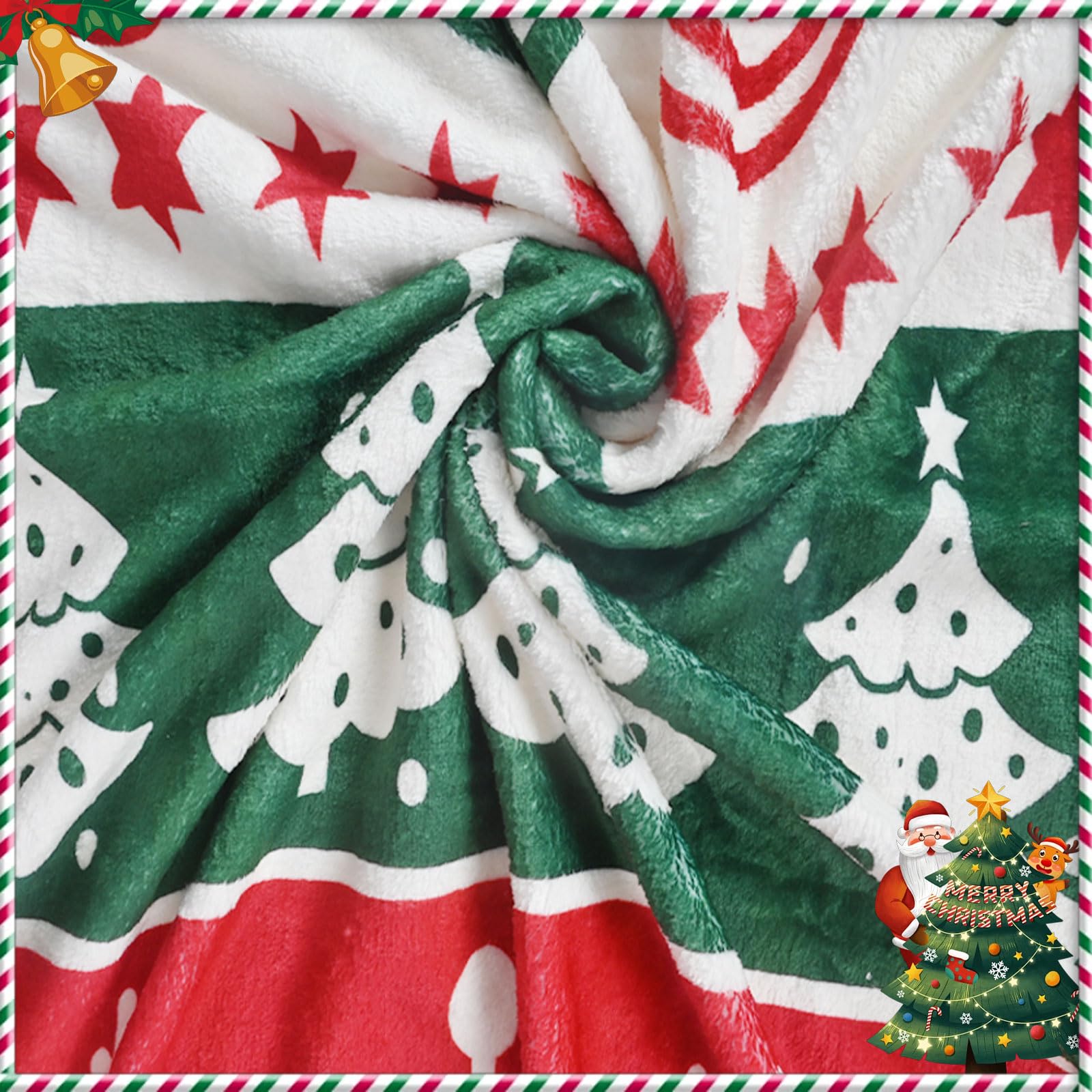 Catalonia Couverture de Noël à Carreaux Sherpa Couverture, Réversible Super Doux Chaud Confortable Fuzzy Snuggle Micro Polaire en Peluche Buffalo Check pour Literie Canapé TV 150 x 130 cm