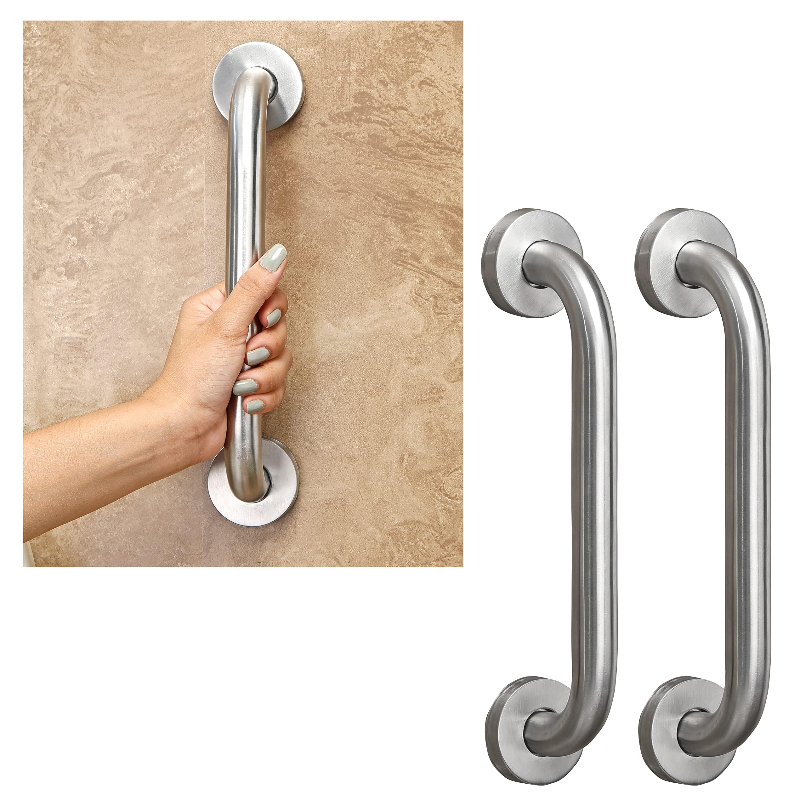 FORTUNE Stainless Steel Grab Bar for Bathroom & Bathtub Wall Mounted Safety Hand Support Rail Matt Finish - Balance Handle - Towel Bar - (10 Inch, Pack of 3) (B09GG1WQVQ) Amazon Price History, Amazon Price Tracker