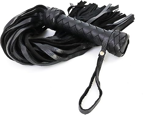 Miniatura 58 de Látigo de caballo suave hecho a mano, herramientas de cuero genuino de 19.7 y 27.6 pulgadas, esencial para entrenamiento y equitación ecuestre