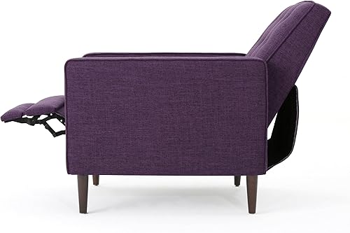 Miniatura 50 de GDFStudio Macedonia - Sillón reclinable de tela con respaldo copetudo, moderno Gris,azul (Muted Blue),Verde apagado/Espresso oscuro,Morado