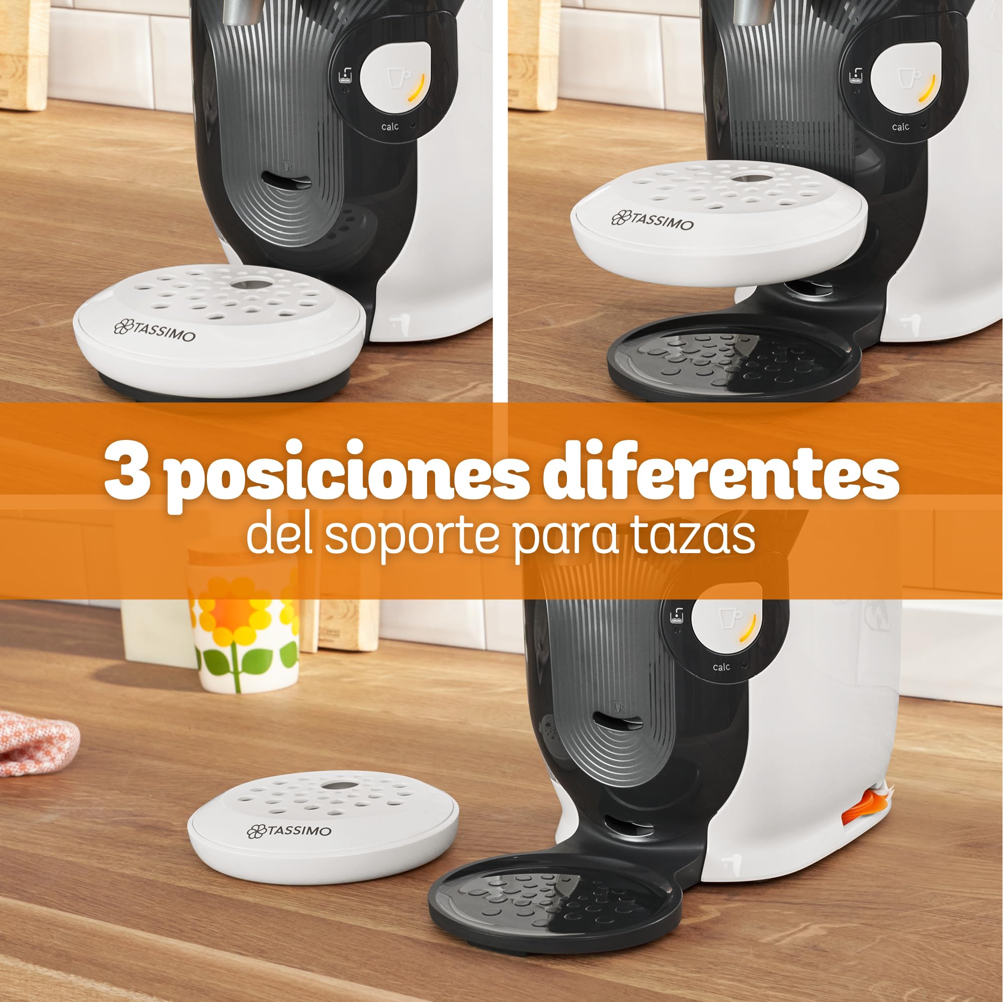 Bosch Cafetera multibebida Tassimo Happy Friendly, Hasta 70 bebidas, OneTouch, Preparación individual, Diseño compacto, Intellibrew, Blanco, TAS114E