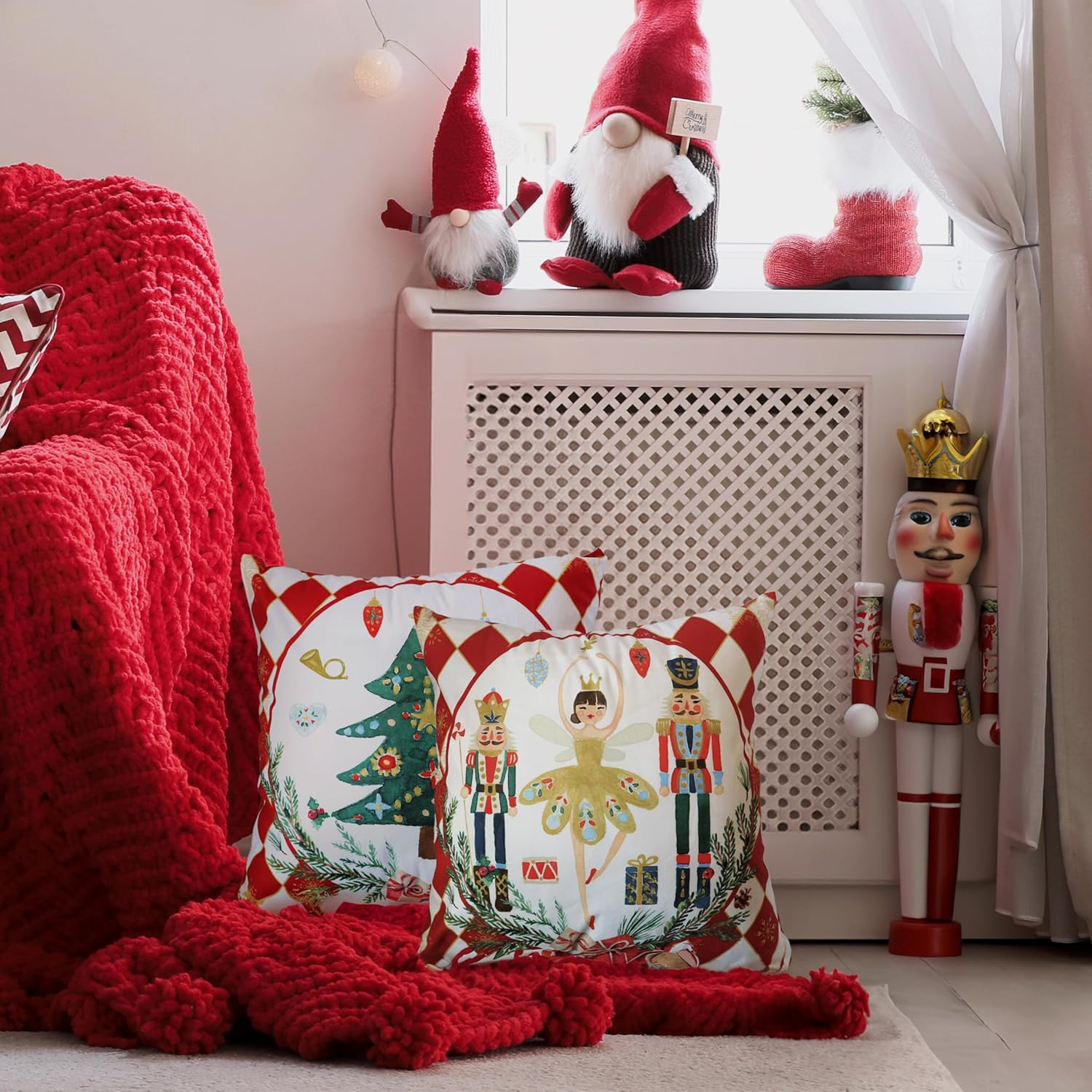 Christmas Pillow Covers, Soft Short Plush Throw Pillow Case, Xmas