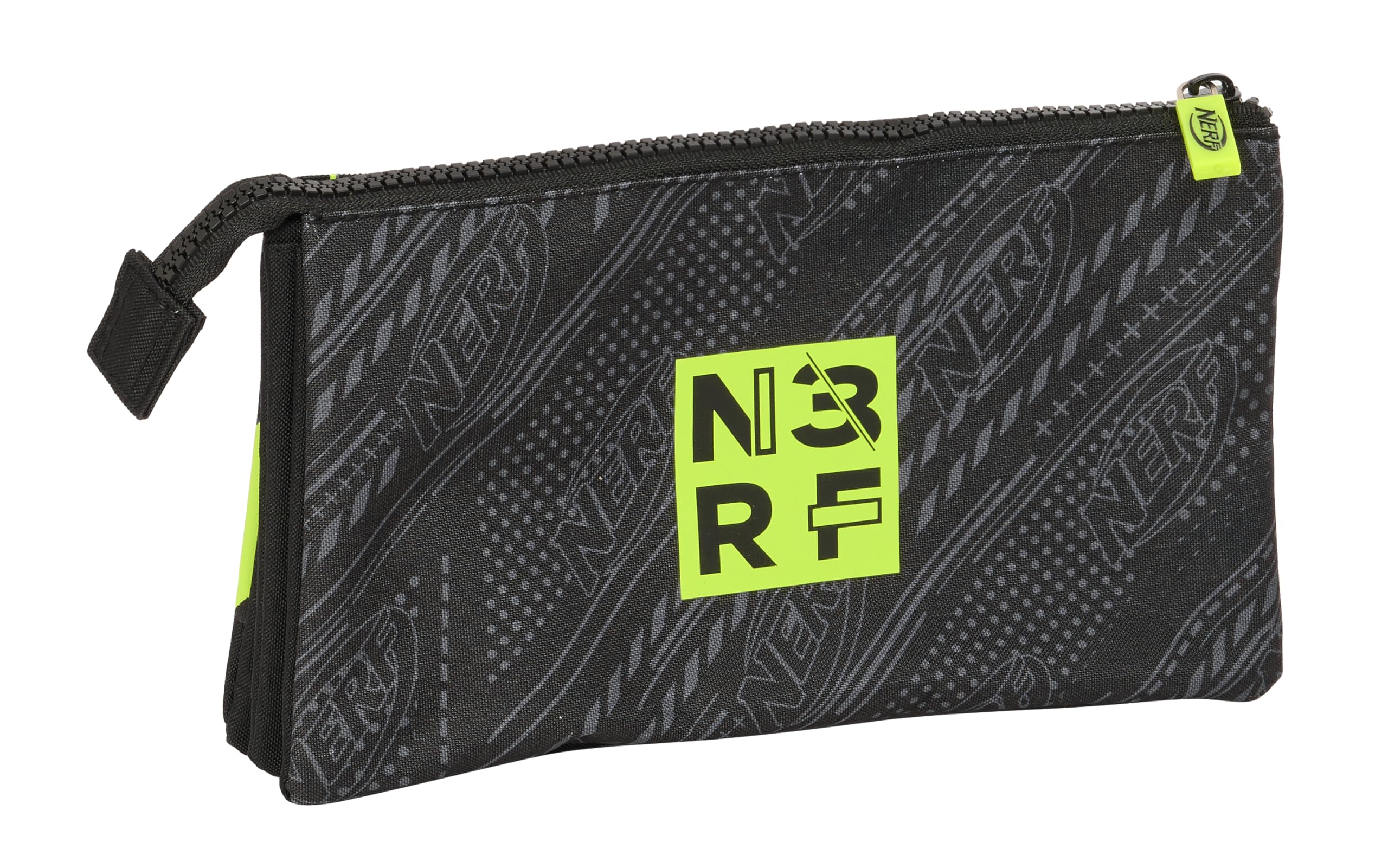 Safta NERF Get Ready, Triple Pencil Case, Children's Pencil Case, Ideal for School Age Children Comfortable and Versatile - Image 2