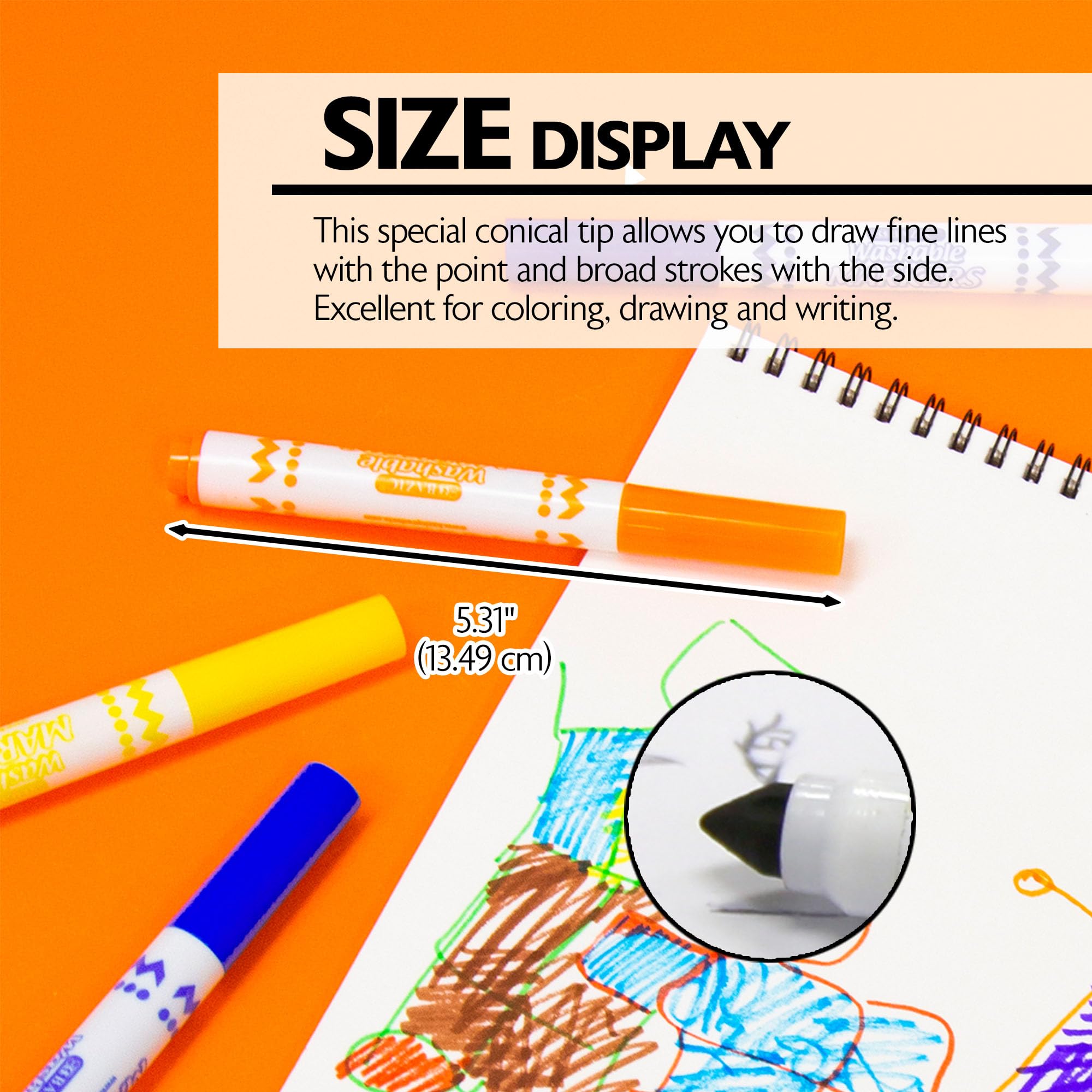 Amazon.com : BAZIC 8 Color Broad Line Jumbo Washable Markers