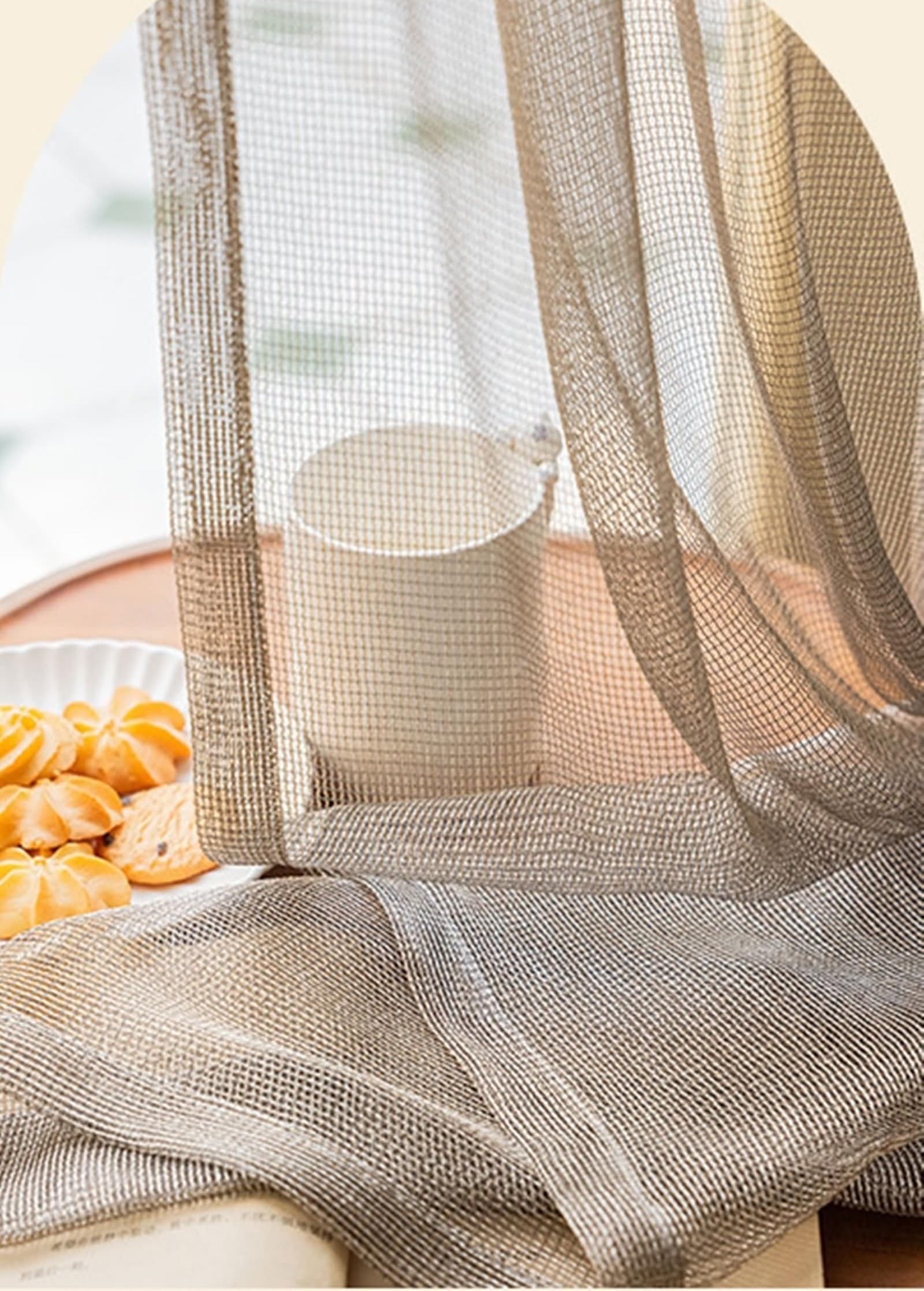Voilage 300 x 250 texturé haut de gamme avec oeillets pour salon élégant