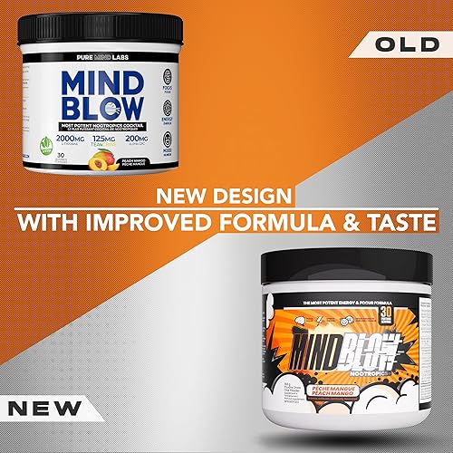 Miniatura 7 de Mind Blow - Cóctel nootrópicos para energía, concentración y felicidadpara estudiantes, emprendedores, trabajadores duros y jugadores  con teacrina,