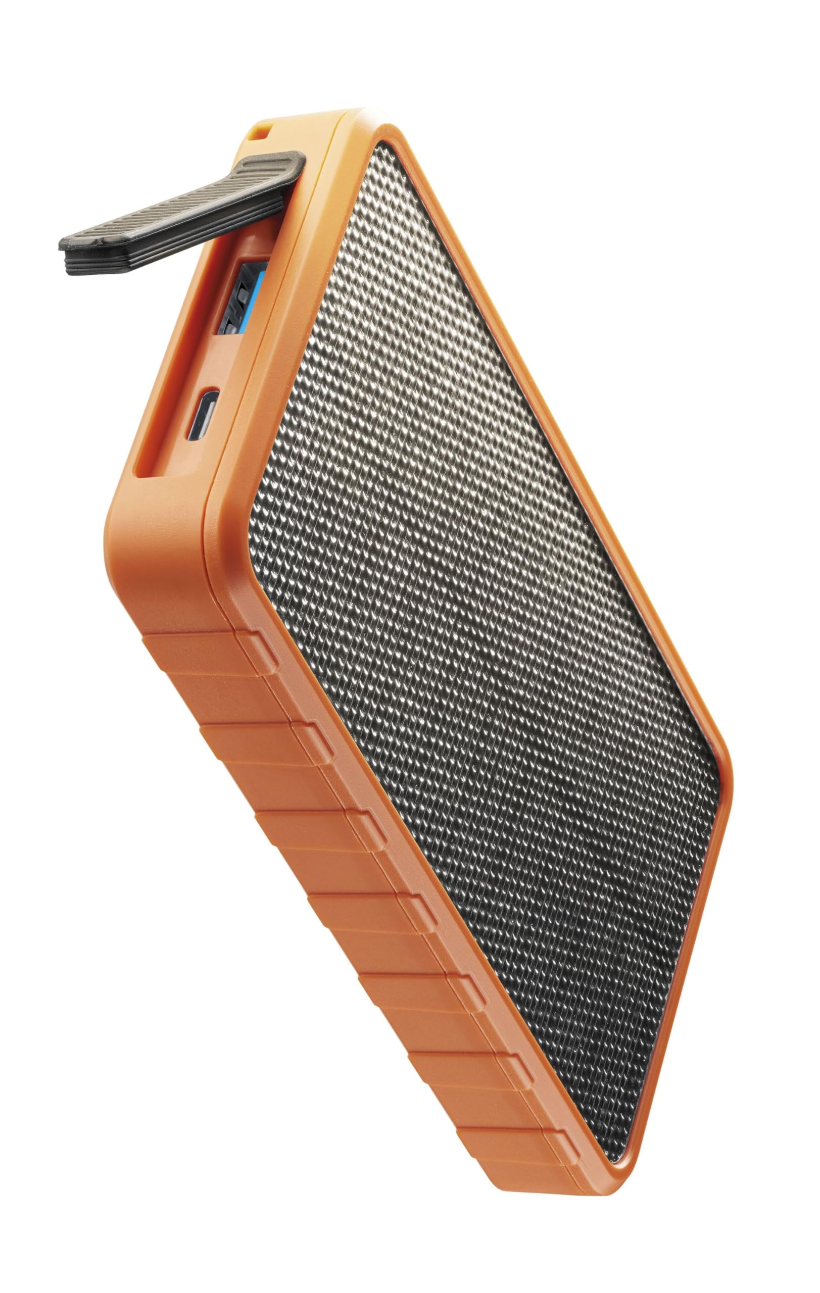 Cellularline - Power Bank Solar - Cargador portátil con Panel Solar ETFE de 1,5 W - Capacidad 10000 mAh - Resistente al Agua y al Polvo USB-C Power Delivery 20W - Naranja
