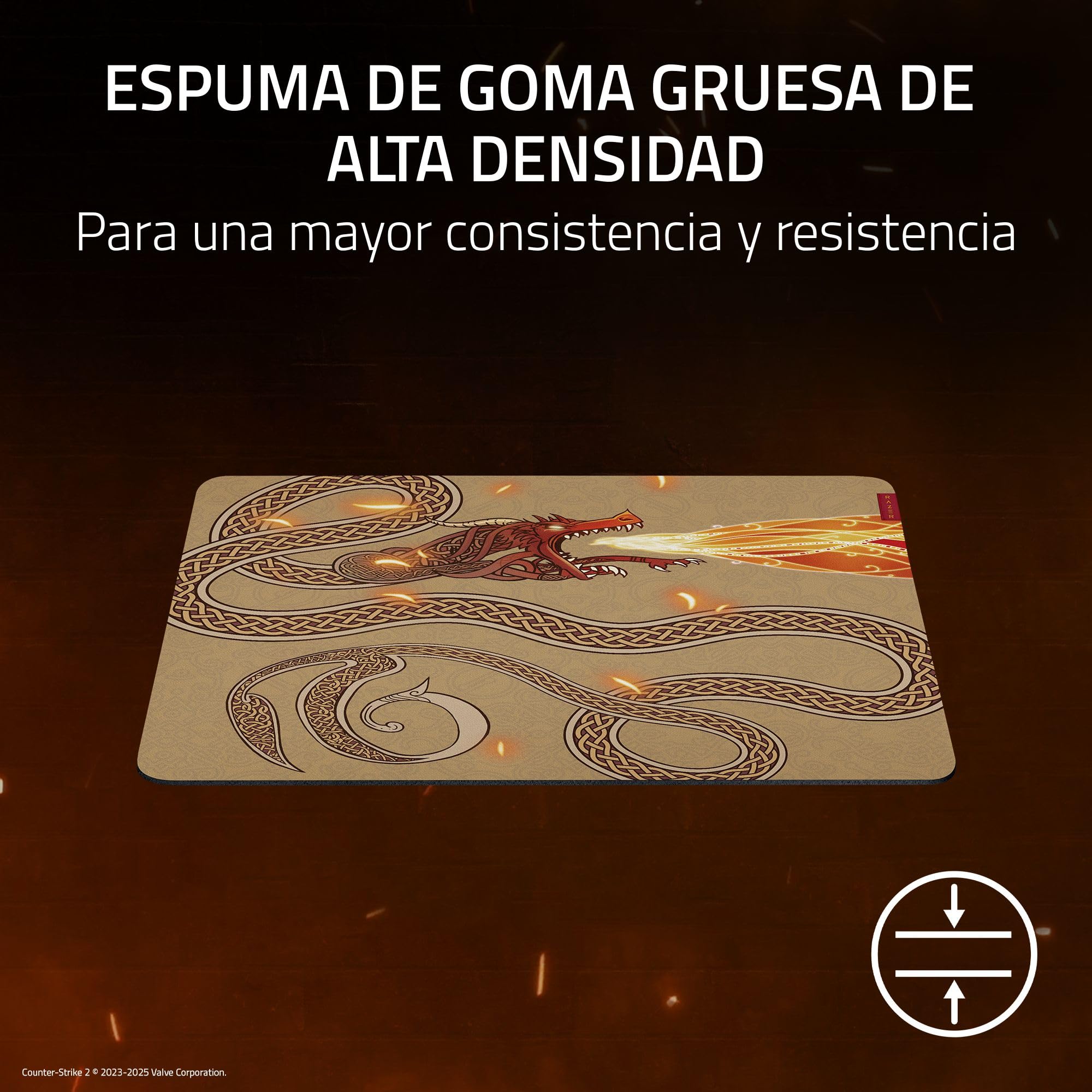 Razer Gigantus V2 L Counter-Strike 2 Dragon Lore - Suave Alfombrilla de ratón para Juegos para un Control óptimo - Microtejido Texturizado - 450 x 400 x 3 mm - Goma Antideslizante | Dragon Lore