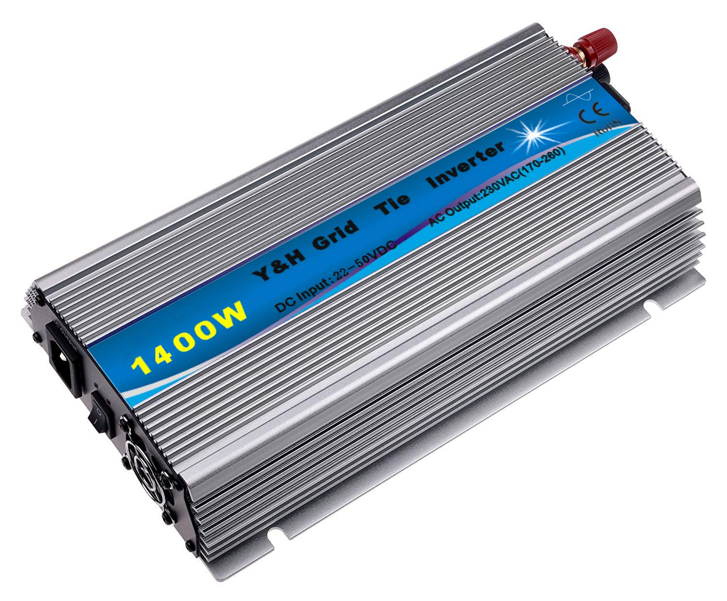 Y&H 1400W Grid Tie Inverter Stackable MPPT Pure Sine Wave DC30-45V Solar Input AC190-260V Output For 24V 30V 36V PV Panel