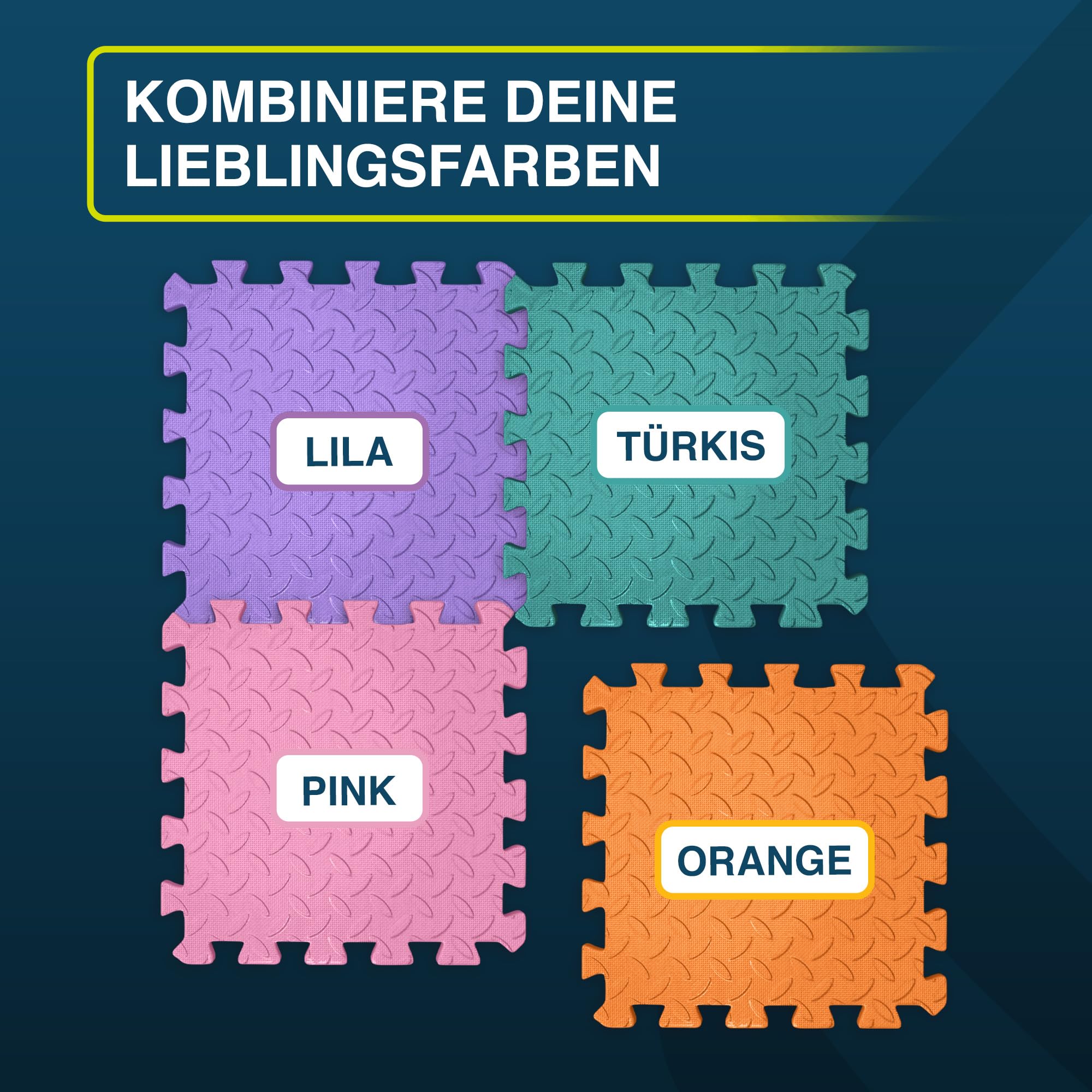 Bodenschutzmatte Fitness - 1,5qm Sportmatte für Laufband, Gym & Fitnessgeräte, Schalldämmung für optimalen Schutz im Homegym als Bodenmatte, rutschfest & Robust aus Eva Lila