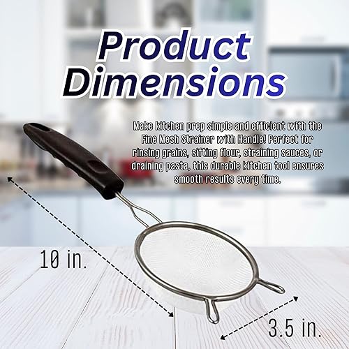 Miniatura 2 de Colador de malla fina con mango, tamiz de acero inoxidable para ingredientes secos y líquidos